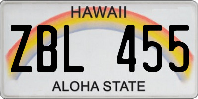 HI license plate ZBL455