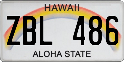 HI license plate ZBL486