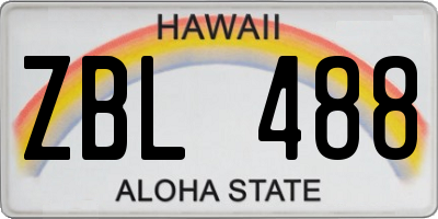 HI license plate ZBL488