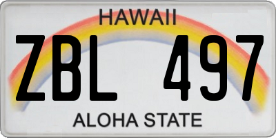 HI license plate ZBL497