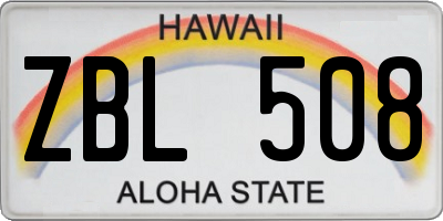 HI license plate ZBL508