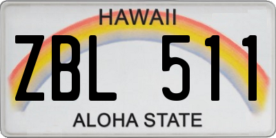 HI license plate ZBL511