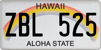 HI license plate ZBL525