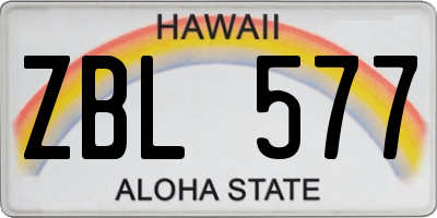 HI license plate ZBL577