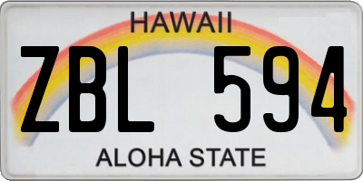 HI license plate ZBL594