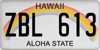 HI license plate ZBL613