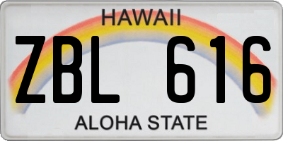 HI license plate ZBL616