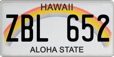 HI license plate ZBL652