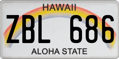 HI license plate ZBL686