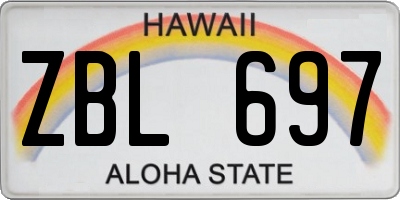 HI license plate ZBL697