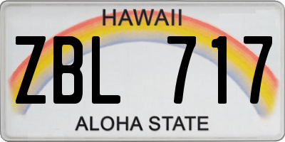 HI license plate ZBL717
