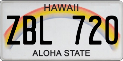 HI license plate ZBL720