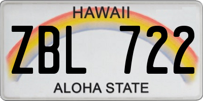HI license plate ZBL722