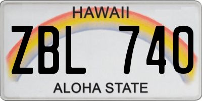 HI license plate ZBL740