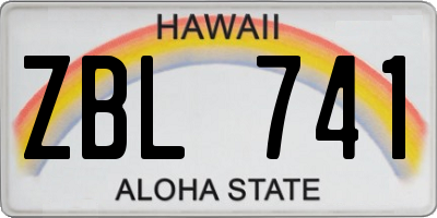 HI license plate ZBL741