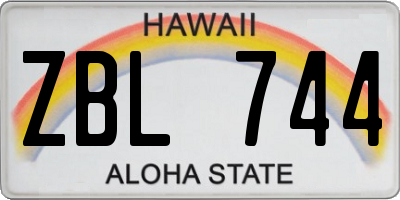 HI license plate ZBL744