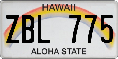 HI license plate ZBL775
