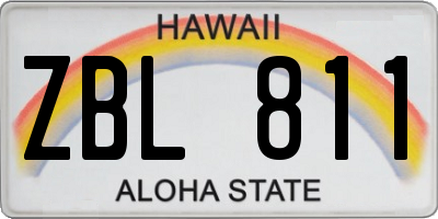 HI license plate ZBL811