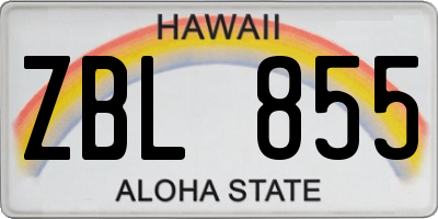 HI license plate ZBL855