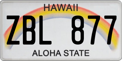 HI license plate ZBL877