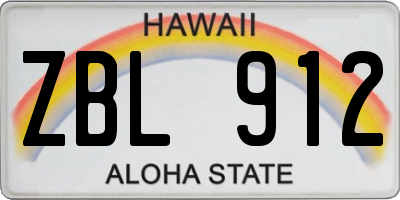 HI license plate ZBL912