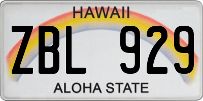 HI license plate ZBL929