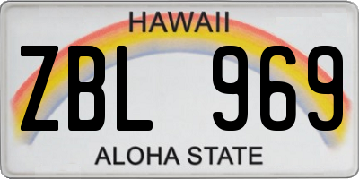 HI license plate ZBL969
