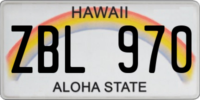 HI license plate ZBL970
