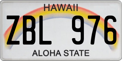HI license plate ZBL976