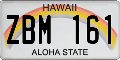 HI license plate ZBM161