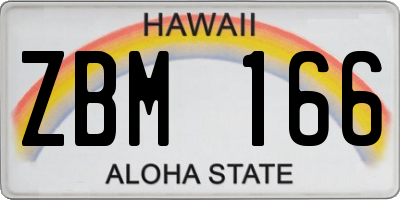 HI license plate ZBM166