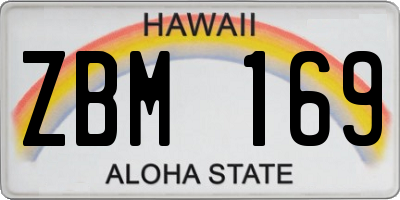 HI license plate ZBM169