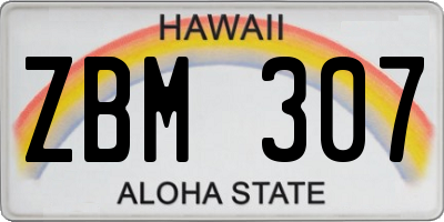 HI license plate ZBM307