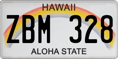 HI license plate ZBM328