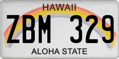 HI license plate ZBM329
