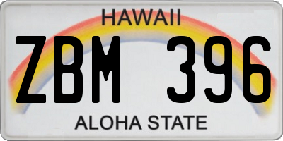 HI license plate ZBM396