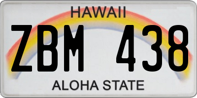 HI license plate ZBM438