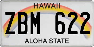 HI license plate ZBM622
