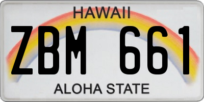 HI license plate ZBM661