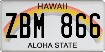 HI license plate ZBM866