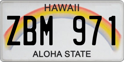 HI license plate ZBM971