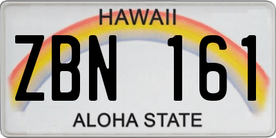 HI license plate ZBN161