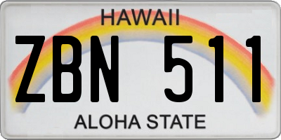 HI license plate ZBN511