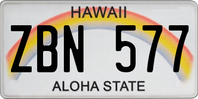 HI license plate ZBN577