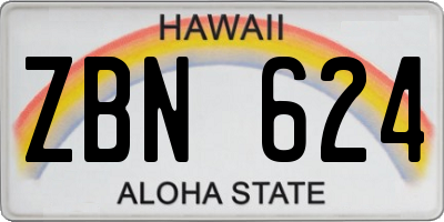 HI license plate ZBN624