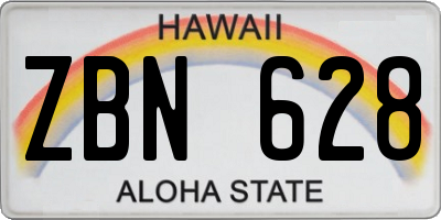 HI license plate ZBN628