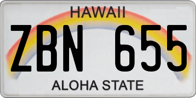 HI license plate ZBN655