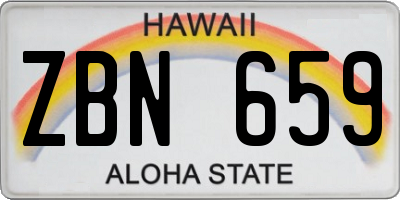 HI license plate ZBN659
