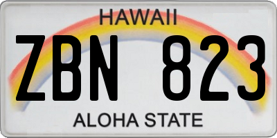 HI license plate ZBN823