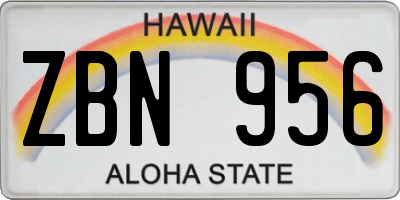 HI license plate ZBN956